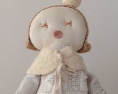 Free shipment, Rag doll, Cloth doll, one of a kind, 25inch, french antique style cloth doll,  vintage textile, Vainille Manu