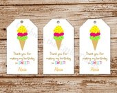 SET of 20 Ice Cream Cone MINI Favor Tags, Hang Tags : Personalized, Choose Your Favorite Flavor Il_170x135