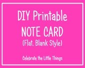 DIY Printable NOTE CARD / Thank You Notecards : Personalized Stationery - Flat, Blank Style Il_170x135