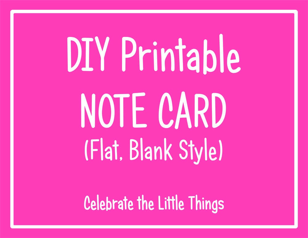 DIY Printable NOTE CARD / Thank You Notecards : Personalized Stationery - Flat, Blank Style Il_570xn