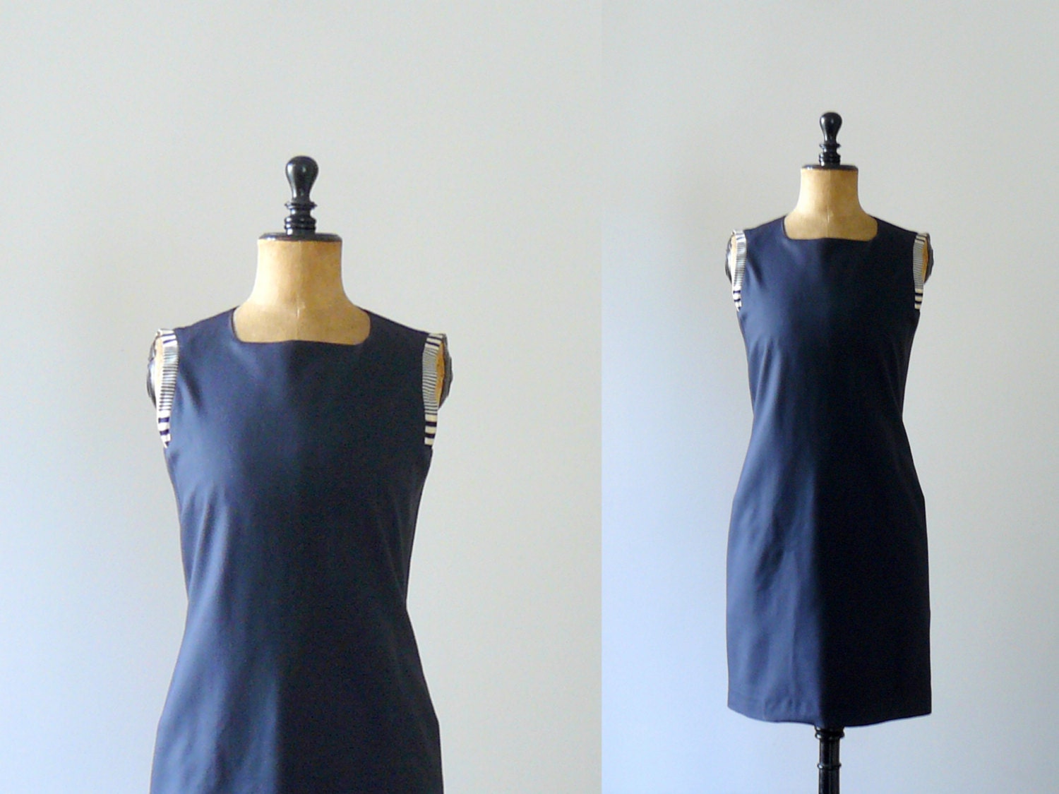 Vintage 1980s navy blue wiggle dress