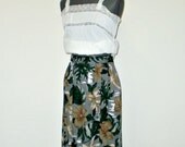 Sale... 1970s skirt / ethnic / boho / 70s skirt / gray grey / tropical
