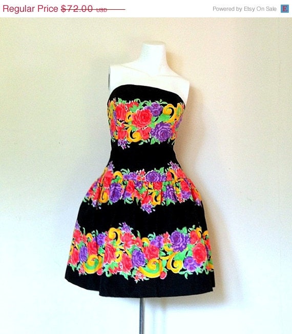 Sale... vintage jacquard dress / 1980s does the 1950s / circle skirt / full skirt / ballgown / balloon skirt floral / A J Bari