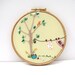 Hand Embroidery Hoop Art - Yellow - Pretty Picture ready for display - 5 x 5 Inch - Been Swimming by mirrymirry