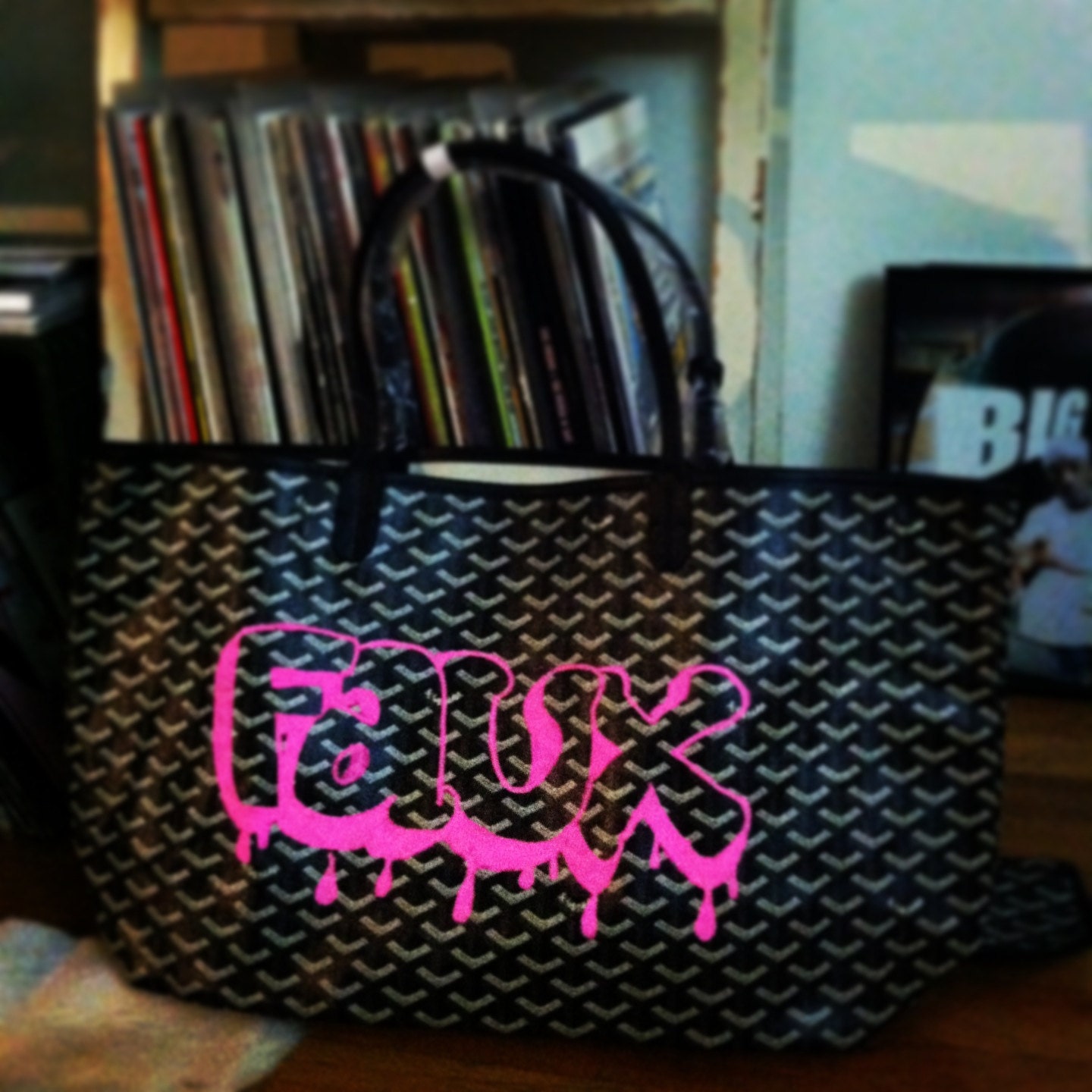 THE FAUX SHO - Goyard Inspired Tagged Tote Bag - Wearable Art - Made to Order