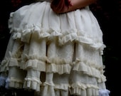skirt ,ruffle skirt, mori girl, layers and frills, jane austen, victorian, marie antoinette, puffy skirt,steampunk,women fashion,white,lace