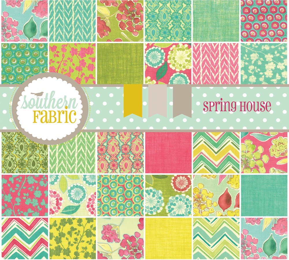 Spring House by Stepahnie Ryan for Moda Fabric - Charm Pack 5 inch - 42 Quilt Fabric Squares 7170PP