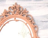 SHABBY CHIC NURSERY Mirror Peach Framed Decorative Mirror Baby Girl Nursery Peach Mirror Shabby Chic