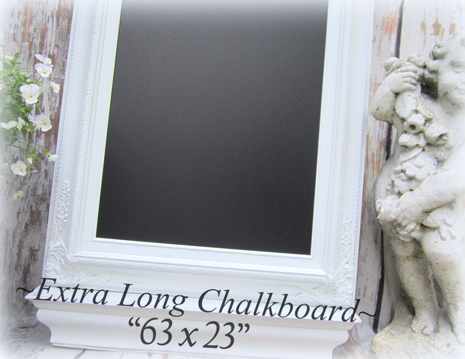 LONG NARROW CHALKBOARD For Sale 63"x23" Furniture Rococo MaGNETIC Chalkboard -ExTRA LaRGE- French Country Tuscan Kitchen Home Decor