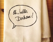Tea Towel. Durham, NC. Hand Screen Printed.
