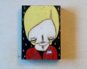 Buffy the Vampire Slayer  BUffy ACEO Beeswax original mixed media painting Fantasy Sci Fi