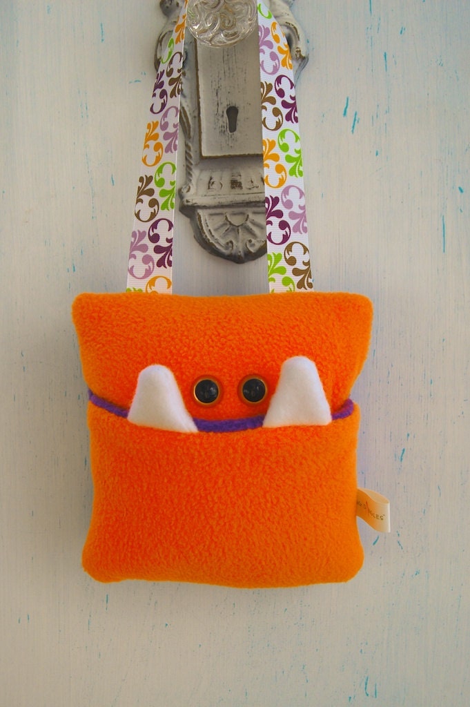 Orange and Purple Tooth Fairy Monster Pillow for Girls