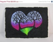 Sale 10% Off Eco Original Drawing Artist Trading Card Crazy Tree Of Life Heart