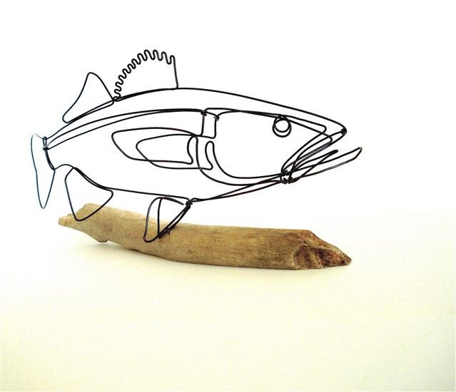 Walleye Fish Wire Sculpture