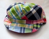 Baby hat fabric cap photo prop- Playful Plaids