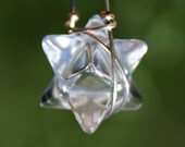 Quartz Merkaba Crystal Pendant wrapped in Argentium Silver