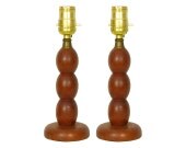 Vintage Teak Ball Lamps