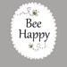 Spring Wall Art -- Bee Happy - Typography - Print