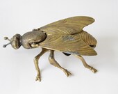 vintage insect metal ashtray