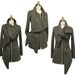 Statement Tie Fleece Knit Sweater Jacket with tabs