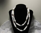 Vintage Summer White and Pastel Bead Necklace