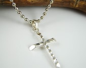 Men's Cross Necklace, Sterling Silver, Cross Pendant
