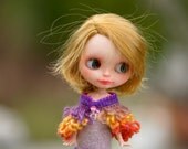 40% OFF Loop Poncho Outfit Poncho OOAK Rainbow Violet  Blythe Poncho Blythe Beads Capelet