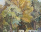 Plein Air Landscape, Trees, Tennessee, Original oil by Carol DeMumbrum