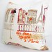 Paris Pillow, Paris Apartment Decor, Parisian Home Decor, Eiffel Tower Pillow, Paris Cushion, French Country, Burgundy, Orange, Cream Pillow