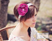 Hand Singed Satin Flower with Pearl Rhinestone Center