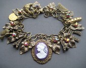 French Bracelet - Marie Antoinette Jewelry - Paris Charm Bracelet - French Jewelry - Cameo Bracelet - Victorian Jewelry