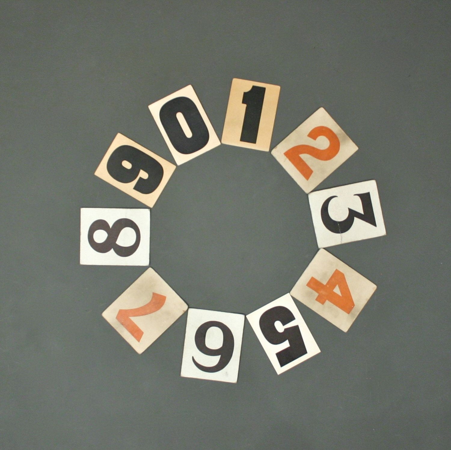 Vintage Church Hymn Numbers - Set of 10 from England