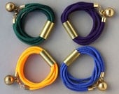 Rope Bracelet - Chunky Bracelet - Jewel Tone Jewelry - Charm Bracelet