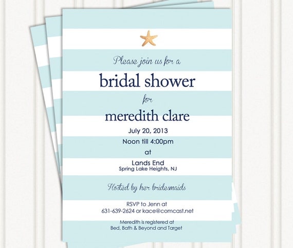 Beach Bridal Shower Invitations by GingerSnapsOriginal on Etsy