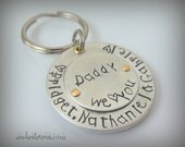 Father's Day Gift Keychain Personalized Kids Names - Kid's Print Font - Daddy Gift - Fathers Day - Children's Names - Hand Stamped Gift