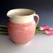 Handmade Textured pink Wheel Thrown Stoneware Pitcher by Leslie Freeman