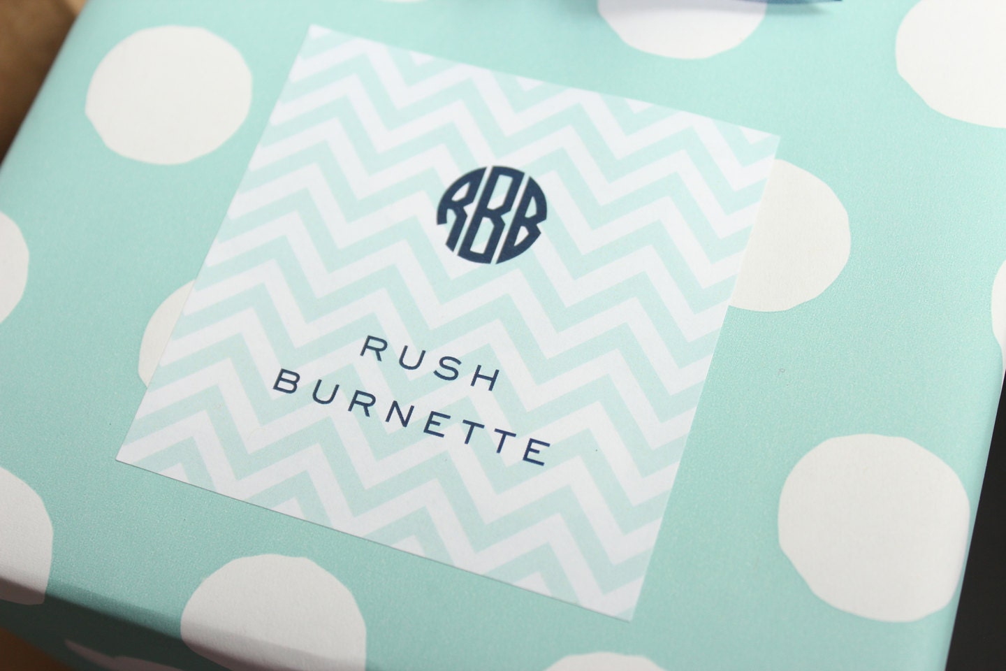 gift stickers - chevron and monogram (boy)