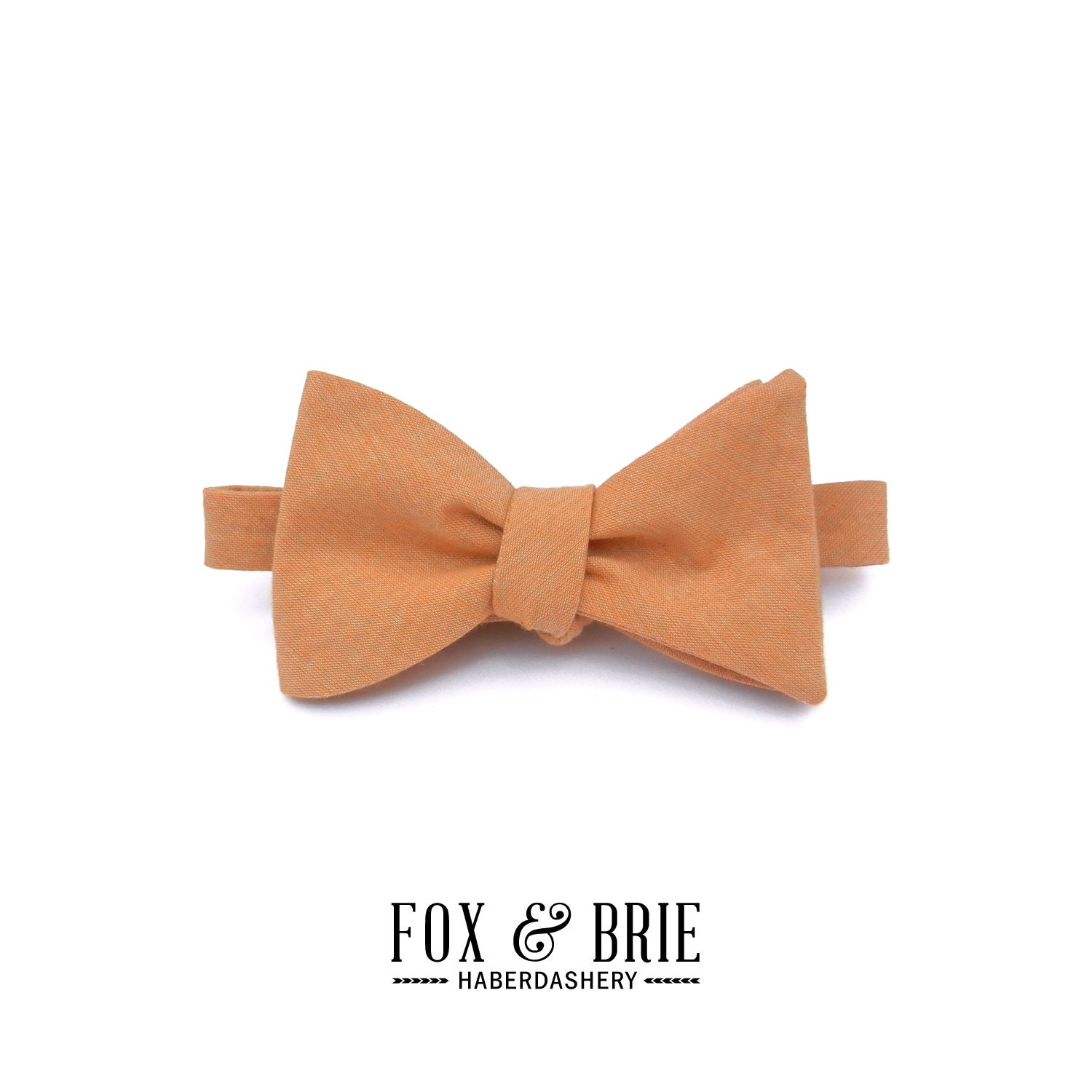 Peach Chambray Bow Tie