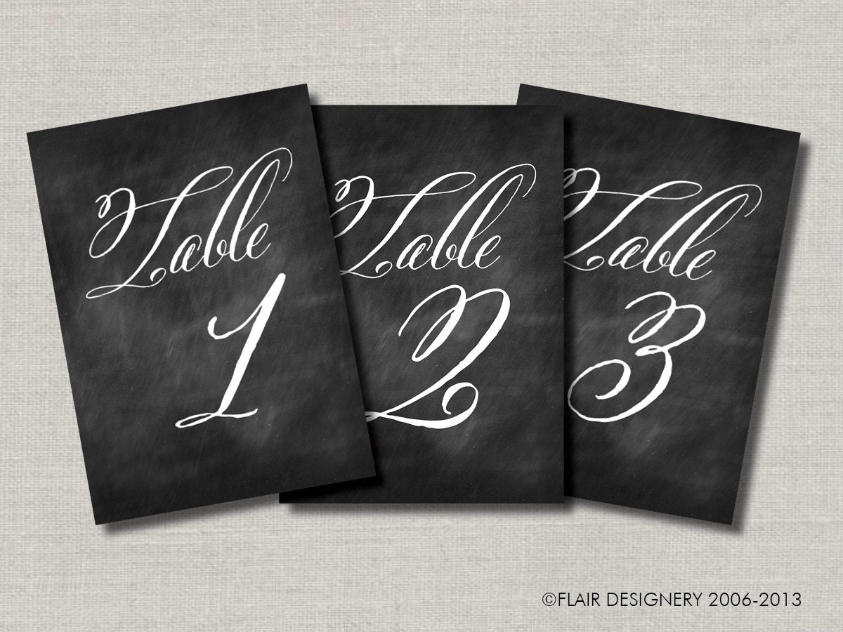 Rustic Love PRINTED Set of 25 Table Numbers by Flair Designery Il_570xn