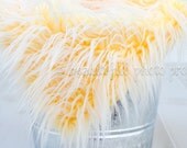 Frosted Yellow Mongolian Faux Fur Rug Nest Photography Photo Prop Newborn Baby Toddler Mat
