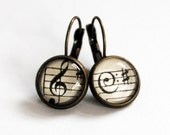Harmony Music Note Earrings Antique Bronze