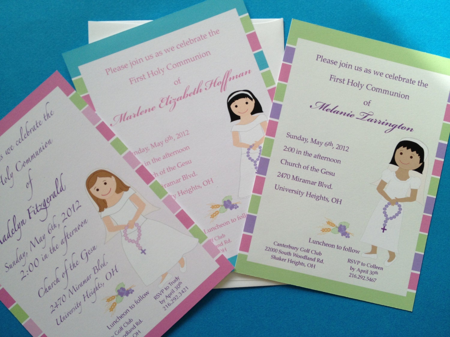 First Communion invitation CUSTOM MADE for Girls Primera Comunion invitacion