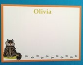 Cat cards Personalized stationery set of 10
