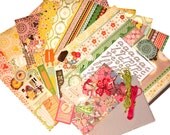 Romantic and girly  pink yellow and green scrapbooking  Kit