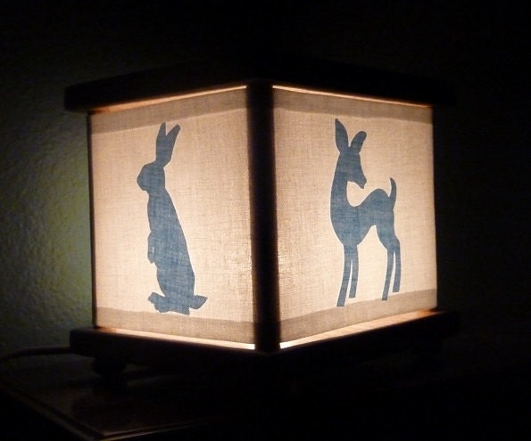Forest Creature Night Light in Light Blue