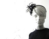 Felt women accessories Hair  wool flower headband Black White Color Original Gift idea Ready to send