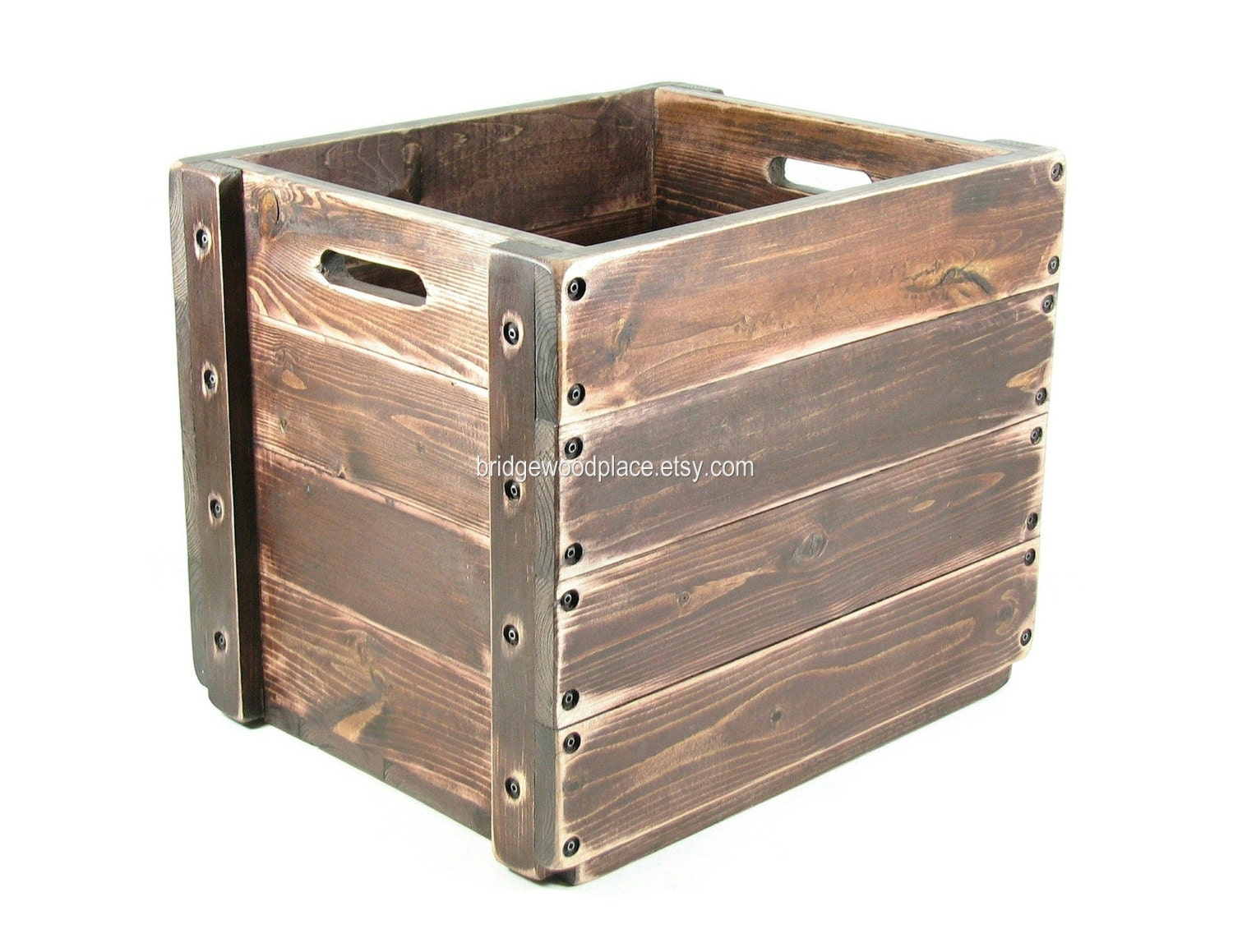 Large Wood Crate Furniture Wooden Box Storage Side Table Custom Sizes and Monogramming Available