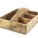 Wooden Ottoman Caddy Wood Tote Wooden 4 Compartment Tray Caddy with Handle
