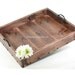 Ottoman Tray Large Wooden Coffee Table Tray Serving Tray with Handles