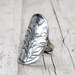 Statement Silver Knuckle Armor Ring Butterfly spoon ring Recycled sterling spoon ring Butterfly Embossed romantic silver 1941 eco ring